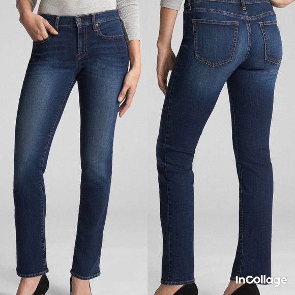 Gap mid rise straight lady mommy jeans denim 10 - Picture 4 of 7